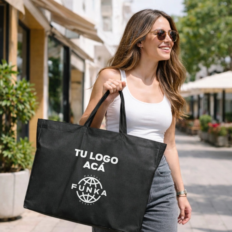 Bolsas Friselina Asas Personalizadas 60x50x10cm