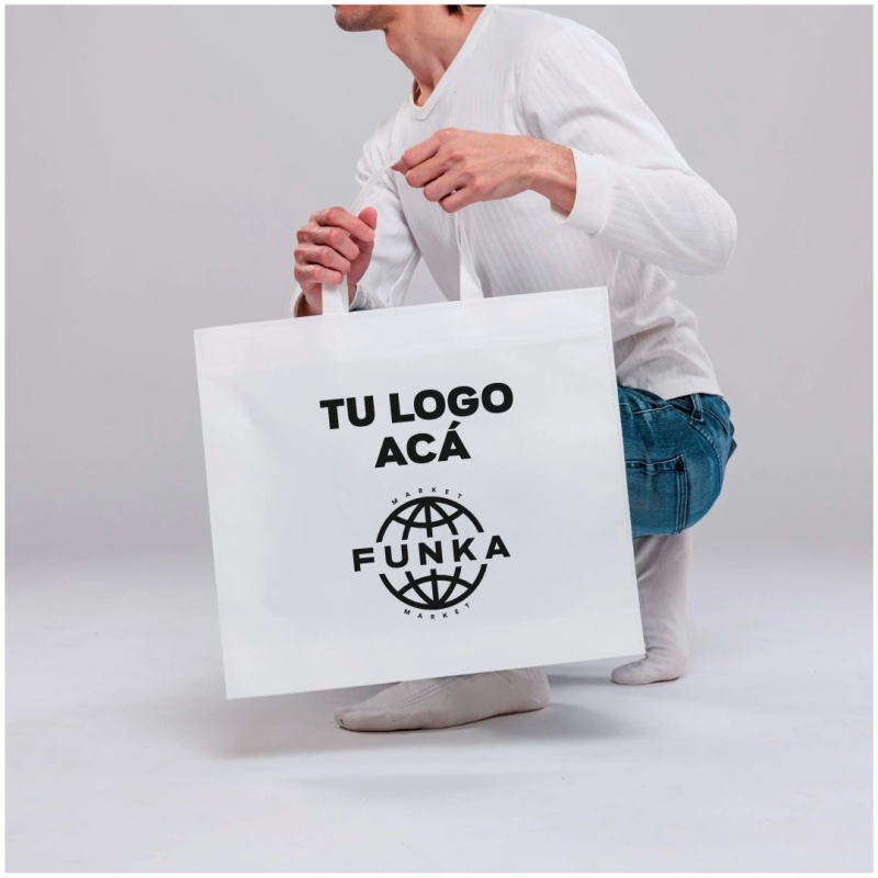 Bolsas Friselina Asas Personalizadas 40x45x10cm