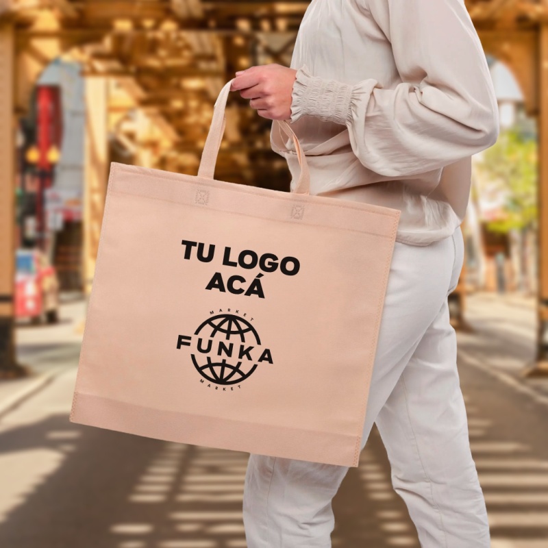 Bolsas Friselina Asas Personalizadas 40x45x10cm
