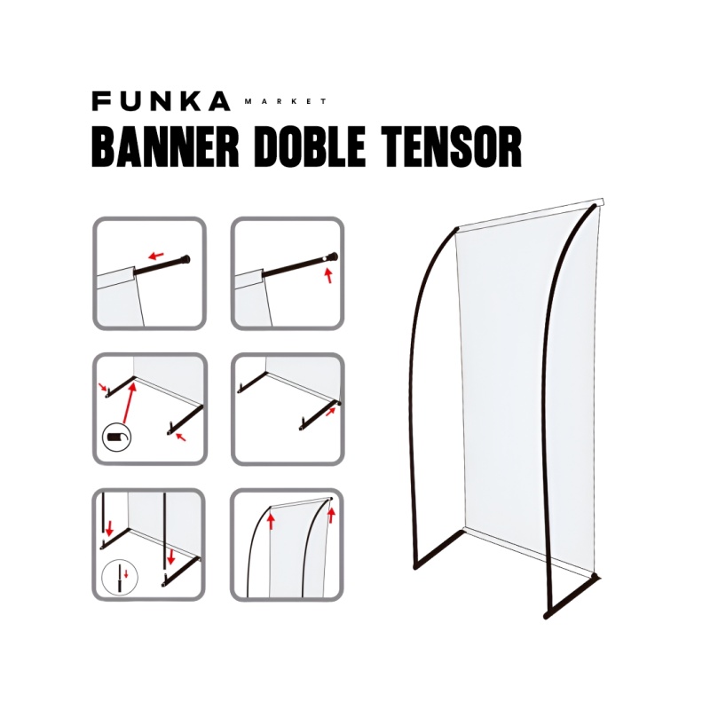 Banner + Portabanner Doble tensor 90x190cm