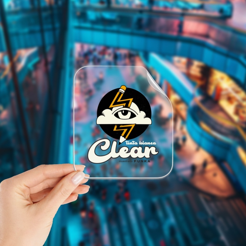 Calcos en vinilo Clear personalizadas + Tinta Blanca